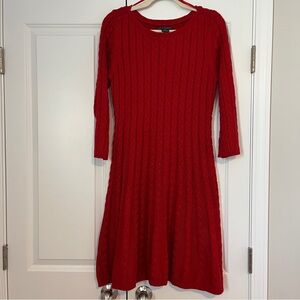 Jessica Howard Red Cable Knit Dress